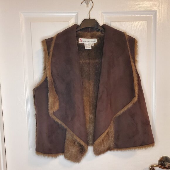 NWOT G by Guilana Rancic SMALL Faux Fur & Faux Suede Reversible Vest - Picture 1 of 7